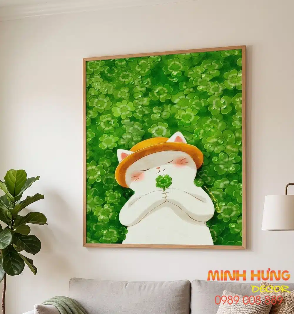 tranh treo tường cỏ 4 lá