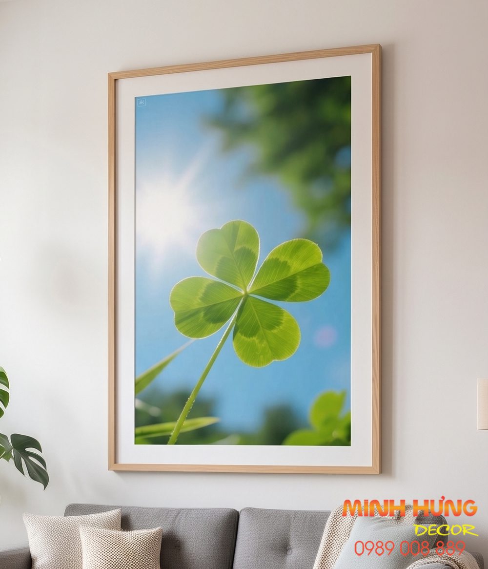 tranh treo tường cỏ 4 lá