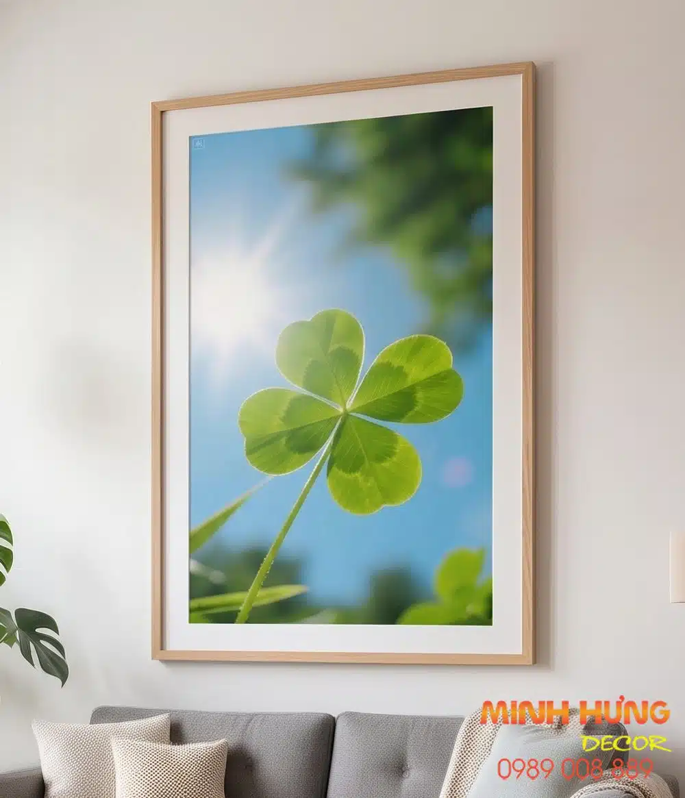tranh treo tường cỏ 4 lá