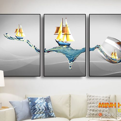 Tranh ly rượu sóng nước TGH2533