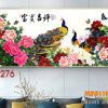 Tranh công và hoa mẫu đơn TNP276