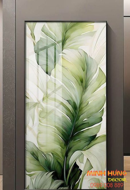 Trang trí phòng ăn ấm cúng từ tranh lá chuối treo tường