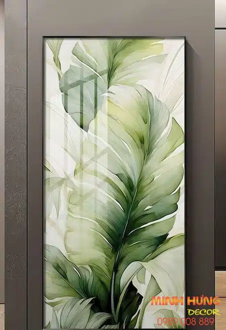 Trang trí phòng ăn ấm cúng từ tranh lá chuối treo tường