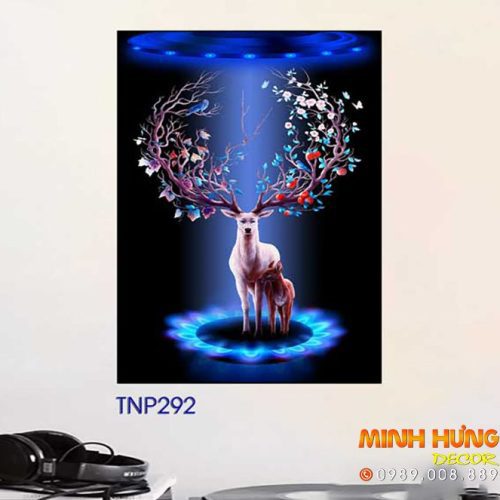 Tranh gạc nai hoa TNP292