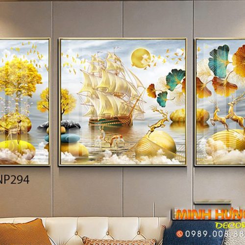 Tranh chiếc thuyền buồm vàng TNP294