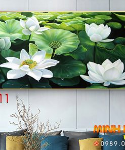Tranh hoa sen trắng TNP311