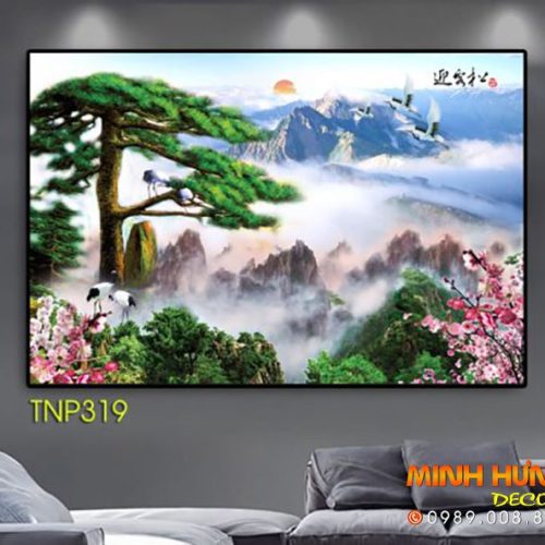 Tranh phong thủy tùng hạc tnp319
