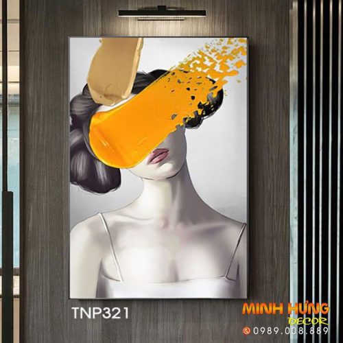Tranh cô gái vệt sơn vàng tnp321