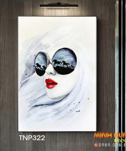 Tranh cô gái mắt kính đen TNP322