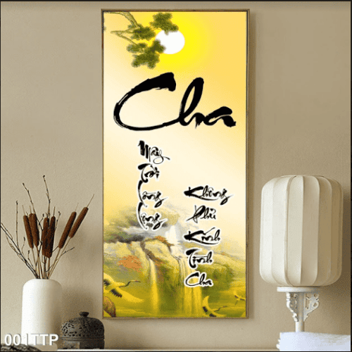 Tranh thư pháp chữ cha 001TTP