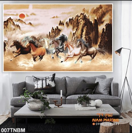 Tranh ngựa mã đáo thành công 007TNBM