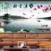 Tranh sông núi và hoa đào 011TCK