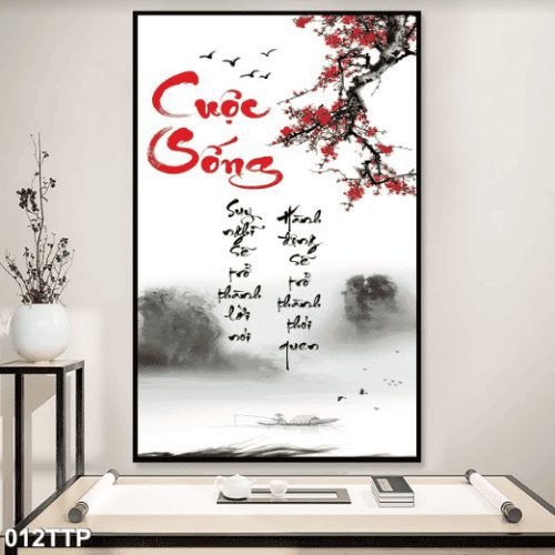 Tranh thư pháp về cuộc sống 012TTP