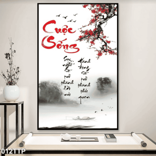 Tranh thư pháp về cuộc sống 012TTP