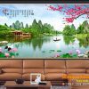 Tranh hoa sen và sông núi 014TCK