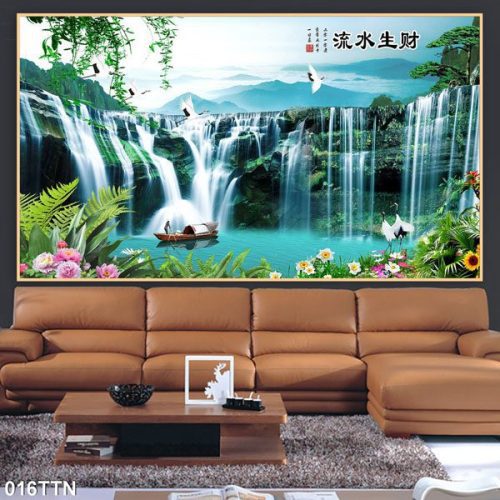 Tranh phong cảnh thác nước hữu tình 016TTN