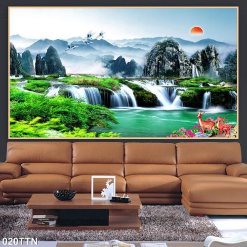 Tranh cảnh đẹp thác nươc thiên nhiên 020TTN