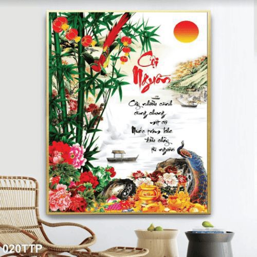 Tranh thư pháp về cội nguồn 020TTP