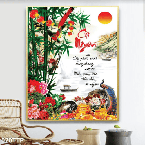 Tranh thư pháp về cội nguồn 020TTP