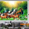 Tranh ngựa chạy trong rừng xanh 022TNBM