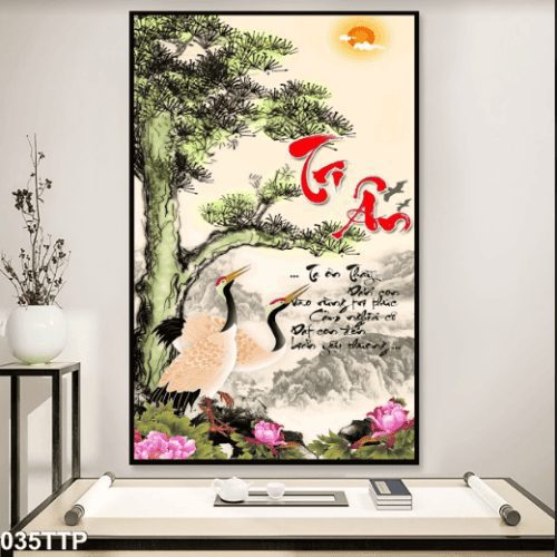 Tranh thư pháp chữ tri ân 035TTP