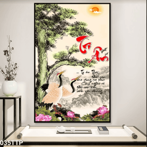Tranh thư pháp chữ tri ân 035TTP