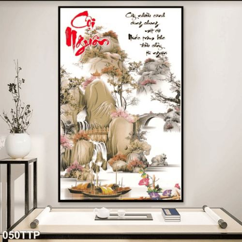 Tranh thư pháp về cội nguồn 050TTP