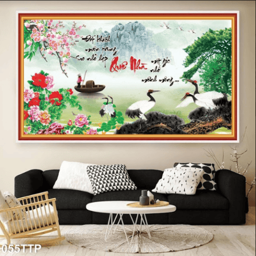 Tranh thư pháp chữ quê nhà 055TTP