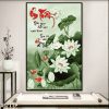 Tranh hoa sen trắng và chữ ơn thầy 057TTP