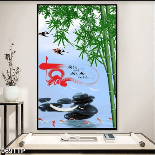 Tranh chứ tâm thư pháp đẹp 069TTP