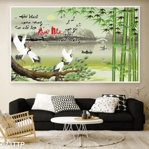 Tranh thư pháp quê nhà 073TTP