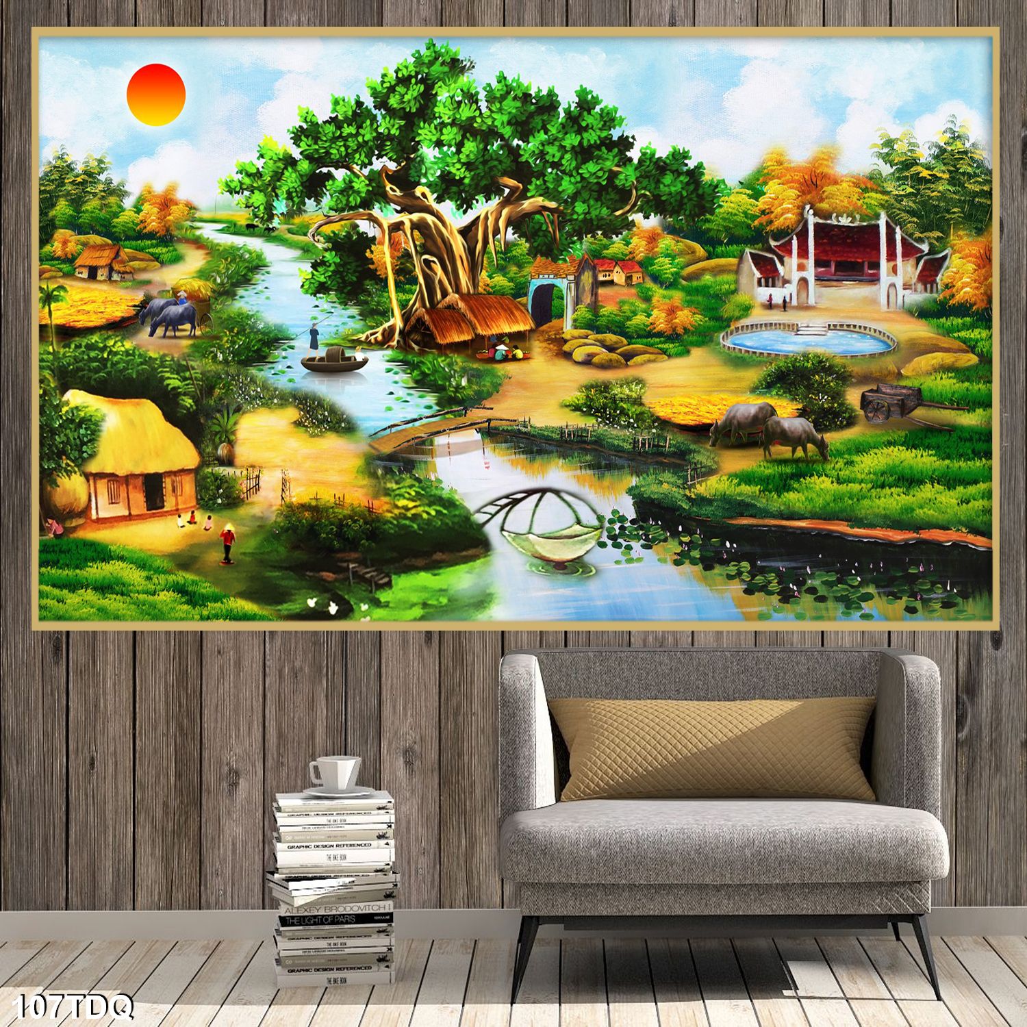 Tranh làng quê đẹp 107TDQ