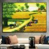 Tranh cảnh mùa gặt lúa 10TDQ