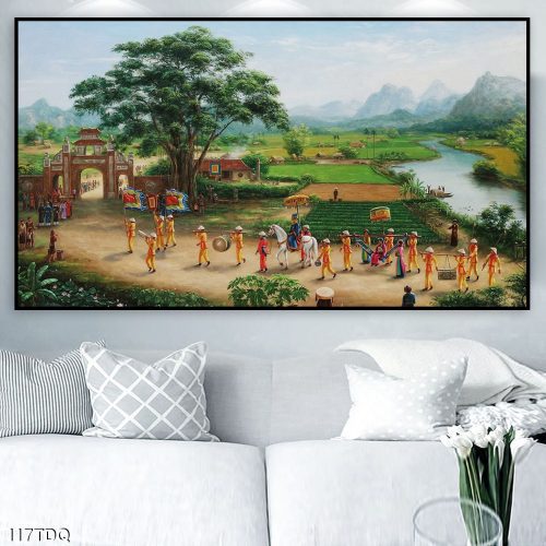 Tranh lễ hội làng quê 117TDQ