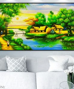 Tranh cảnh đẹp làng quê 121TDQ