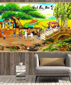 Tranh vinh quy bái tổ quê nhà 125TDQ