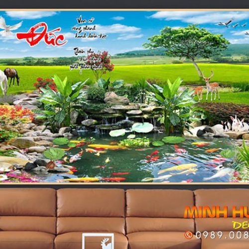 Tranh ao cá và đồng lúa 1281TTN