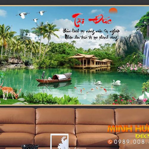 Tranh thác nước và người chèo thuyền 1288TTN