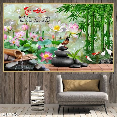 Tranh hoa sen spa 1348TCK