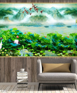 Tranh phong cảnh đầm sen 1356TCK