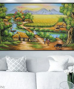 Tranh con đường làng quê 136TDQ