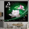 Tranh treo tường hoa sen thư pháp 1409TCK
