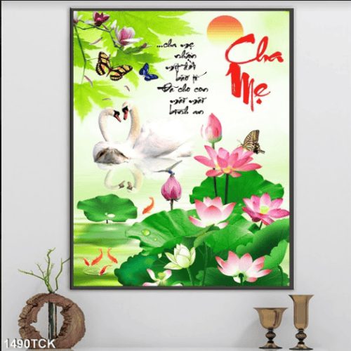Tranh thư pháp cha mẹ 1490TCK