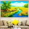Tranh cánh đồng mùa lúa chín 15TDQ