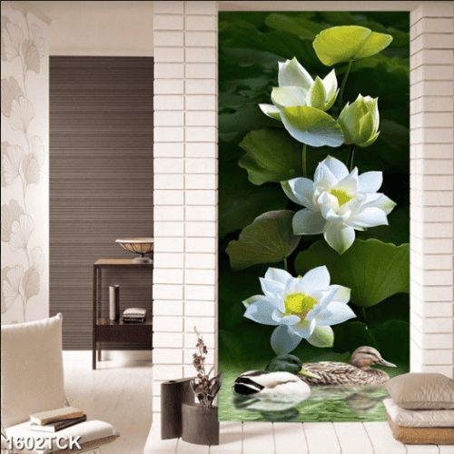 Tranh hoa sen trắng 1602TCK