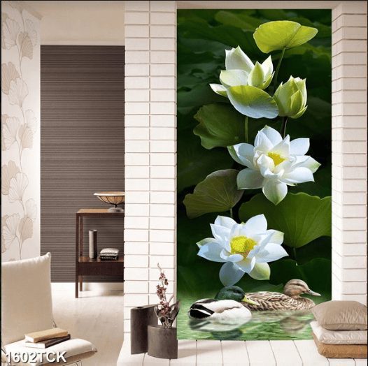 Tranh hoa sen trắng 1602TCK