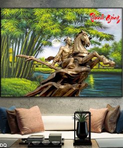 Tranh thánh gióng cưỡi ngựa 176TDQ