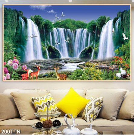 tranh phong cảnh đẹp thác nước 200TTN