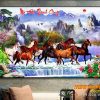 Tranh treo tường đàn ngựa đi dưới nước 359TNBM
