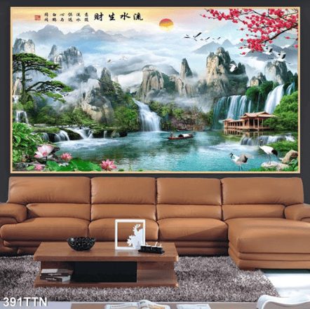 Tranh treo tường thác nước chảy 391TTN